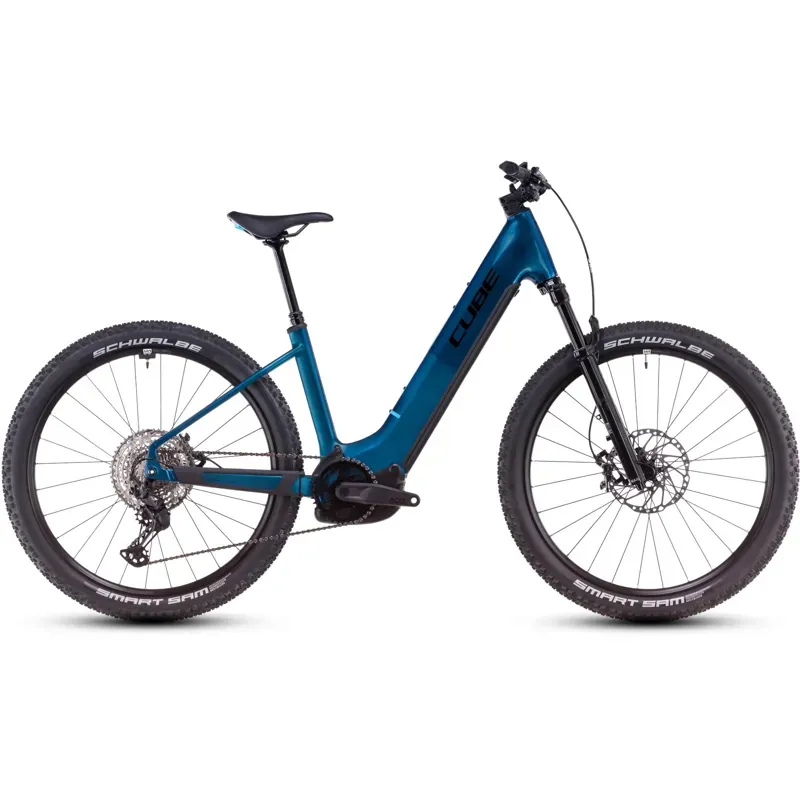 Cube Reaction Hybrid SLX Step-Thru eMountain Bike in Nebula/Blue