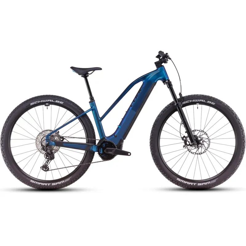 Cube Reaction Hybrid SLX Trapeze eMountain Bike in Nebula/Blue