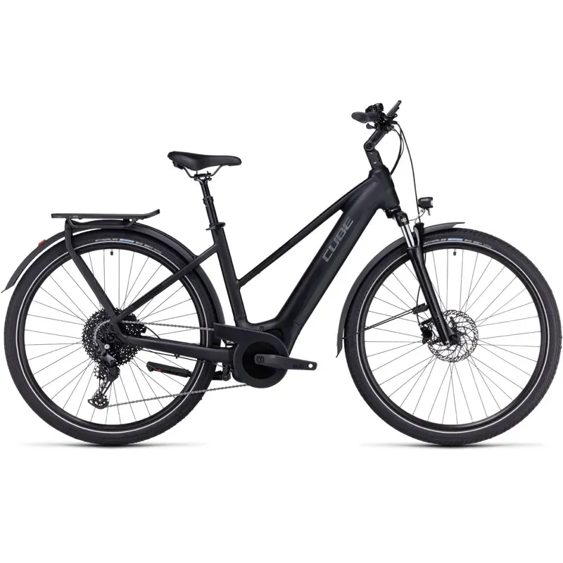 Cube Touring Hybrid Pro 625 Trekking Electric Bike in Black/Metal-1