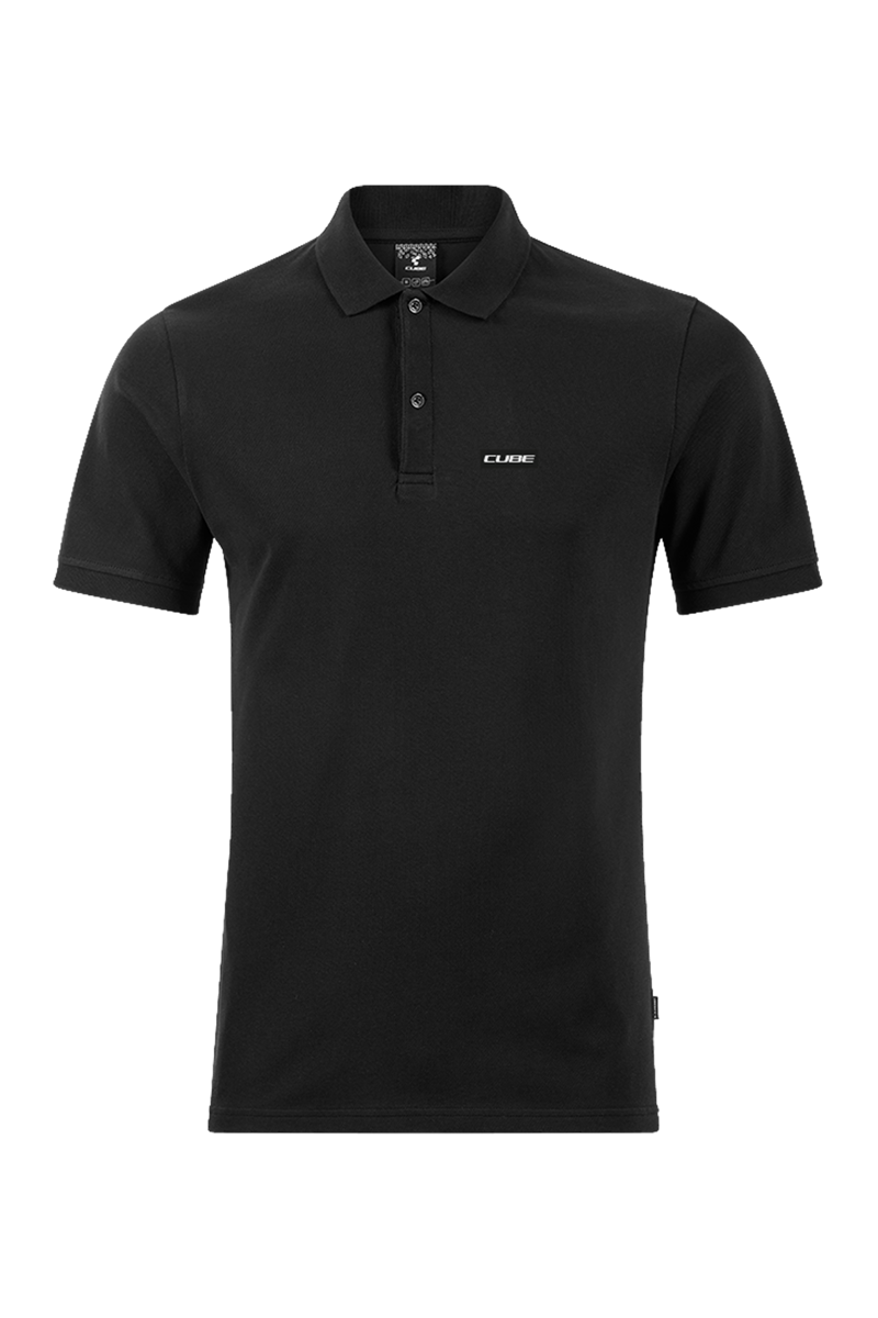 Cube Organic Polo Shirt in Black/White