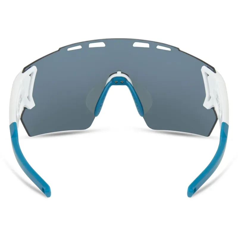 Madison Stealth Blue Mirror Lens Sunglasses in White-2