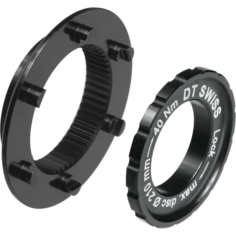  Dt Swiss Centre-Lock to 6-bolt fitting Hub Disc adapter for Road - Black