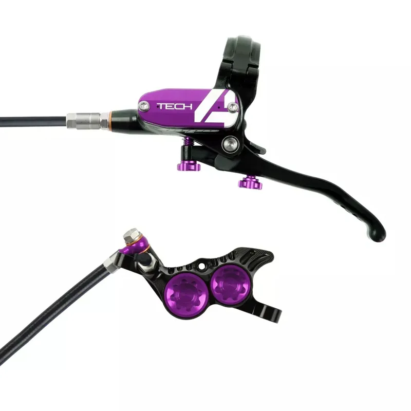 Hope Tech 4 V4 - No Rotor - Black/Purple - Right Hand