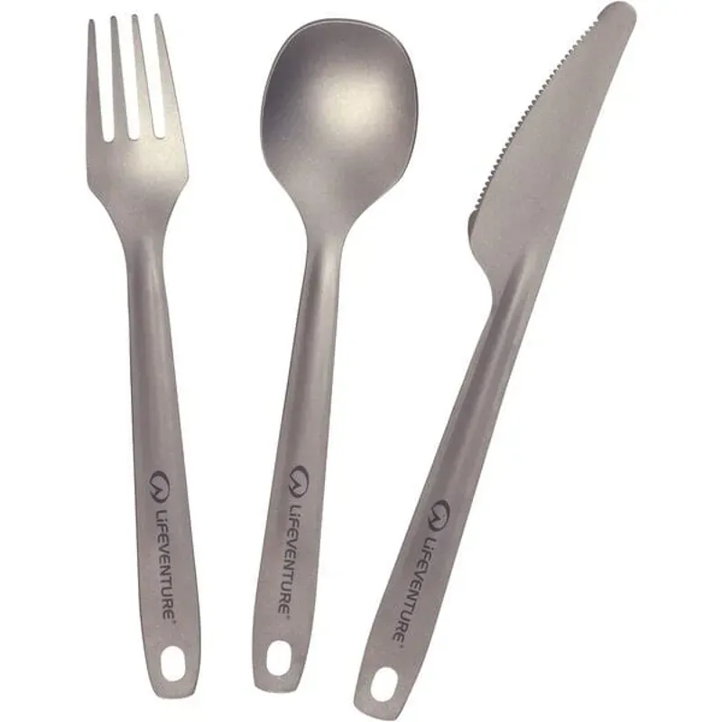 Lifeventure Superlight Titanium Cutlery Set Matt Silver/ Titanium one size-1