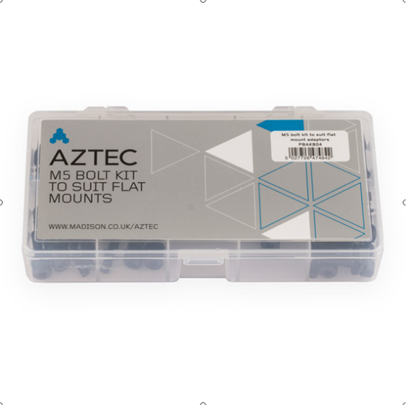 Aztec Flat Mount Bolts Box Of 7 Lengths Black m5-1