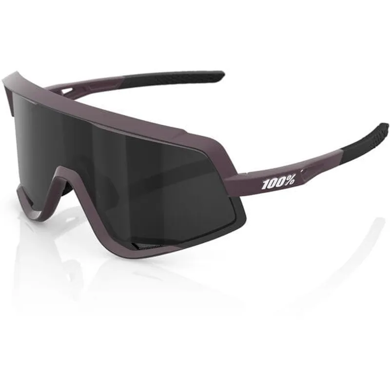 100% Glendale Black Mirror Lens Glasses in Soft Tact Deep Purple