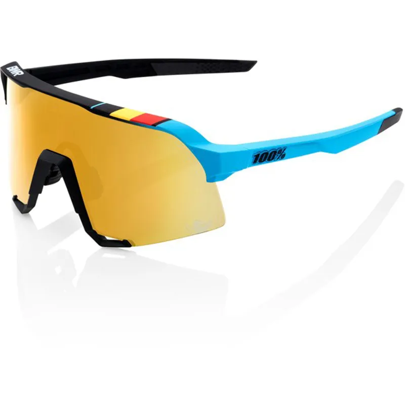 100 Percent S3 Soft Gold Mirror Lens Sunglasses in Black