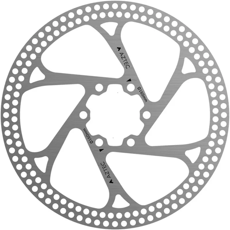 Aztec Fixed Stainless Steel Disc Brake Rotor w/Cutouts in Silver