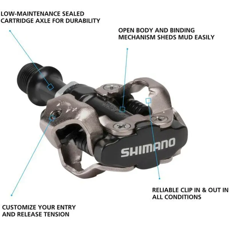 Shimano Pedal m540 Bk Black 9/16 inches-1