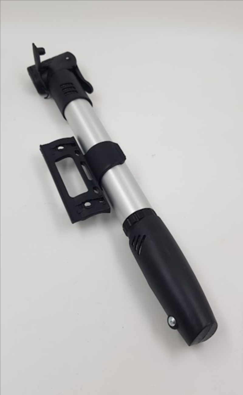 Alloy Mini Hand Pump in Silver Dual Head suitable for Presta and Schrader -3