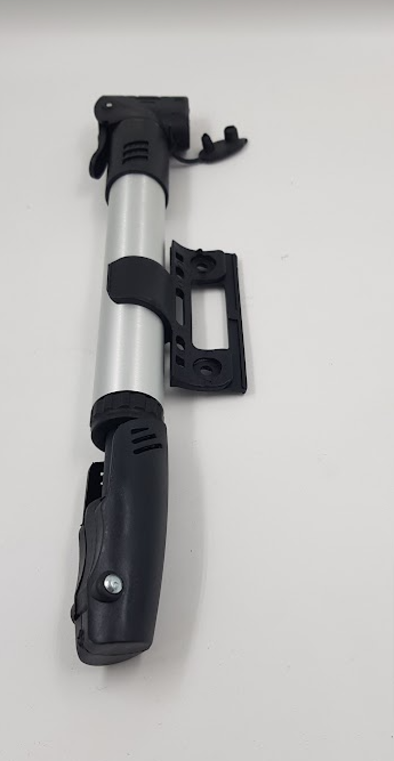 Alloy Mini Hand Pump in Silver Dual Head suitable for Presta and Schrader -2