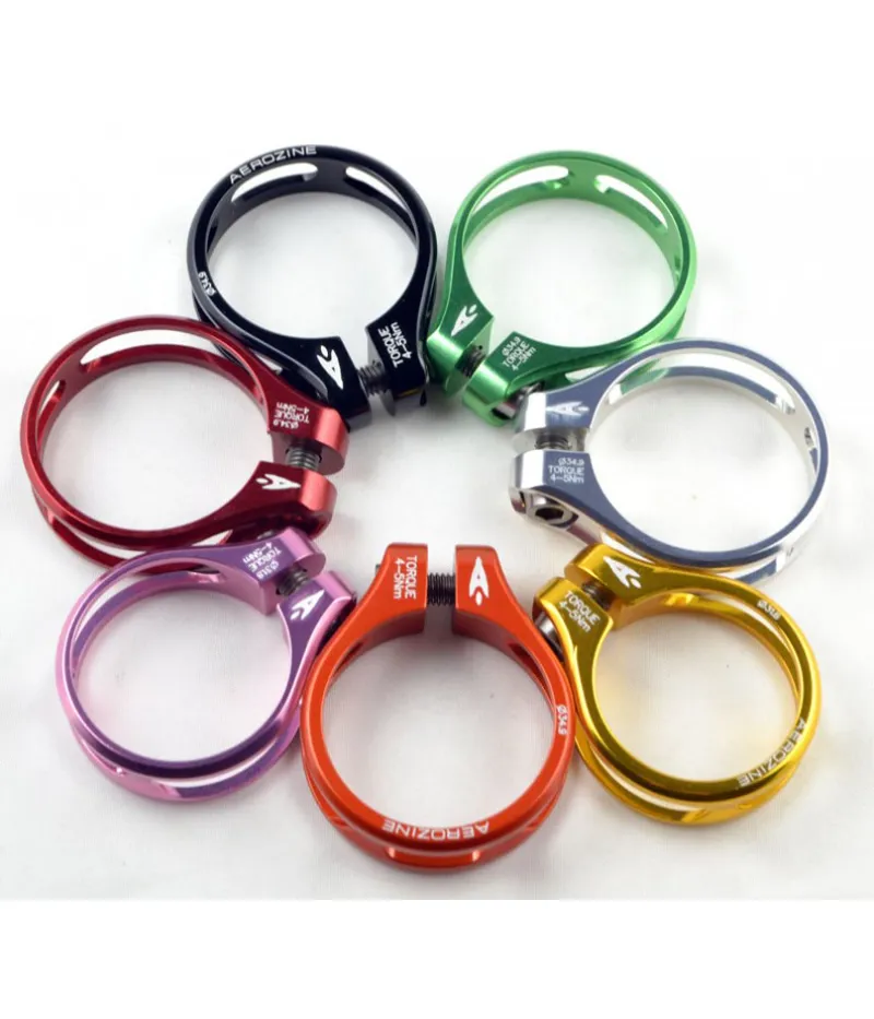 Aerozine CNC 7075 Seat Clamp With Ti Bolt-Green-31.8-1