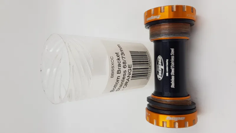 Hope Stainless Steel 68/73mm Bottom Bracket in Orange Used -2