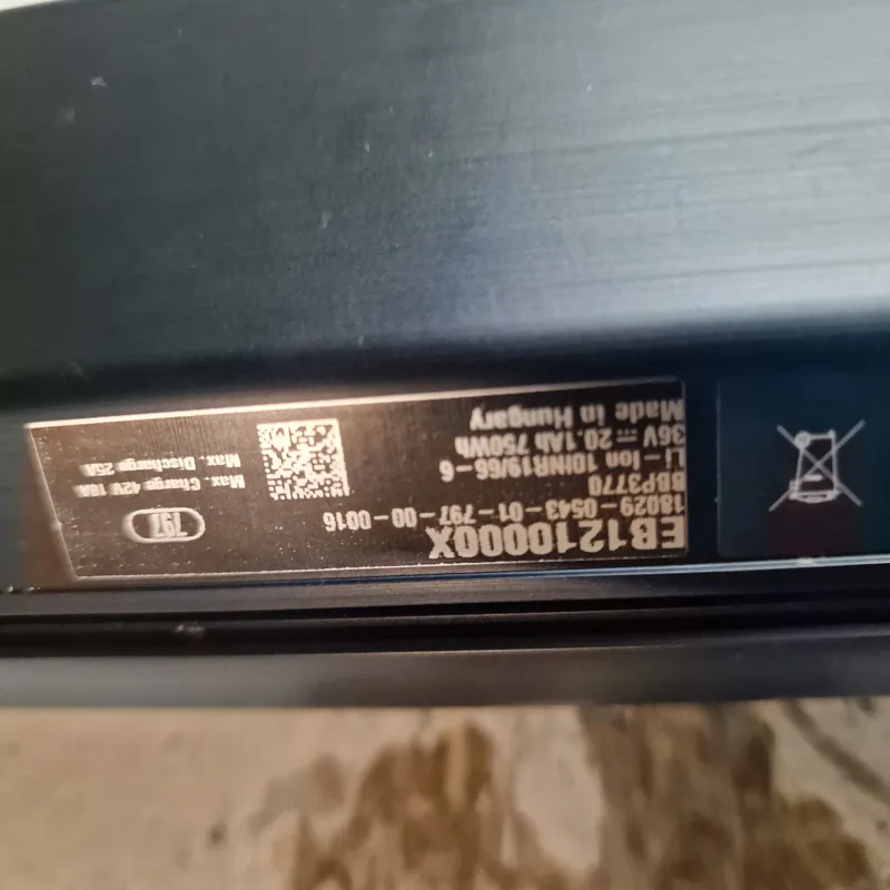 Used Bosch intube 750wh Battery bbp3770 Horizontal -2