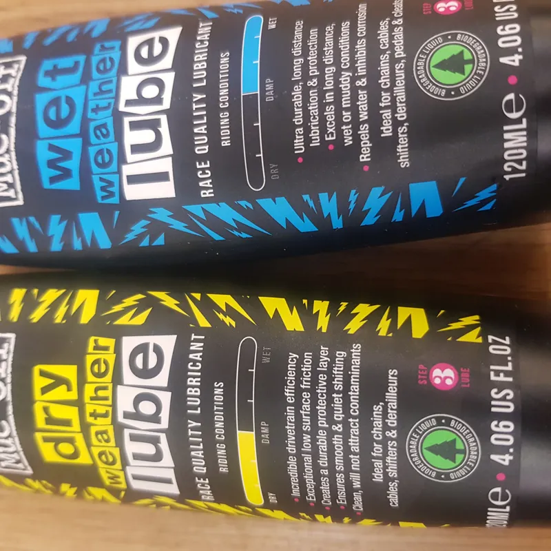 Muc-Off Wet + Dry Pack Lube Bike Cycle Chain Oil 120ml Bundle -2