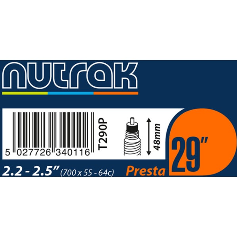 Nutrak 29 X 2.5 - 3.0 inch Presta Valve inner tube in Black-3