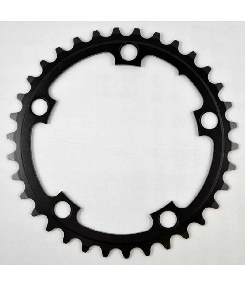 Aerozine Double Road Performance Chain Rings 7075AL CNC Machined-Black-130 BCD-39T-1