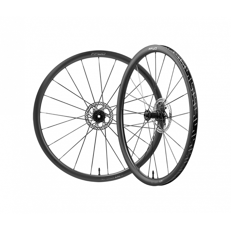 Fast Forward RAW33 Carbon Clincher Disc Brake Wheelset Pair Black disc-2