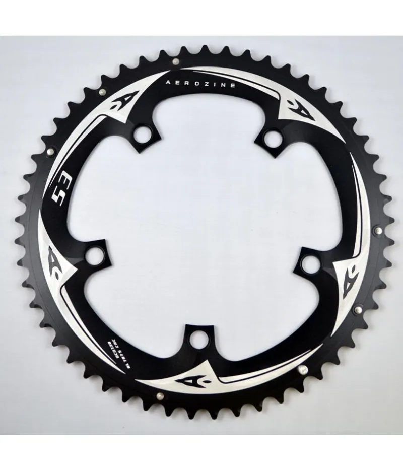 Aerozine Double Road Performance Chain Rings 7075AL CNC Machined-Black-130 BCD-39T