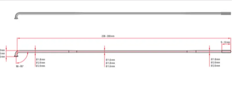 DT Swiss Black Competition Spokes 14 / 15g 2 / 1.8mm 291mm x10 Bundle -1