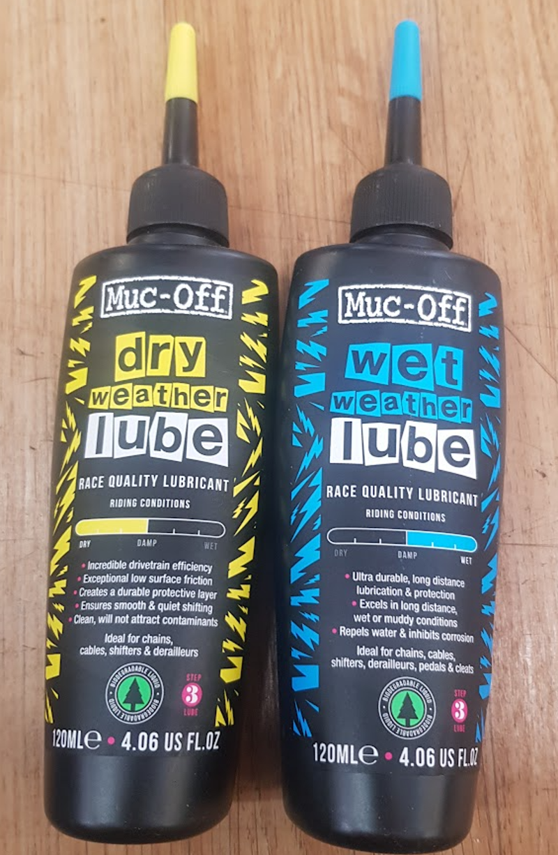 Muc-Off Wet + Dry Pack Lube Bike Cycle Chain Oil 120ml Bundle -1