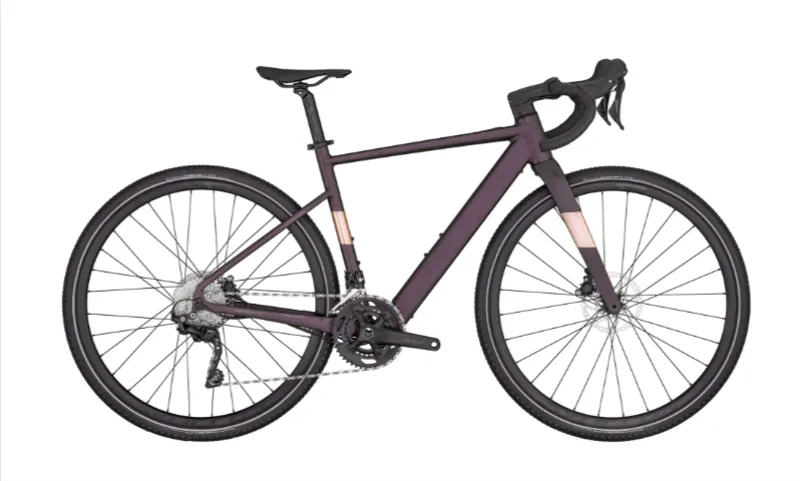 Scott Contessa Speedster Gravel eRide 25 Electric Bike In Burgundy Purple