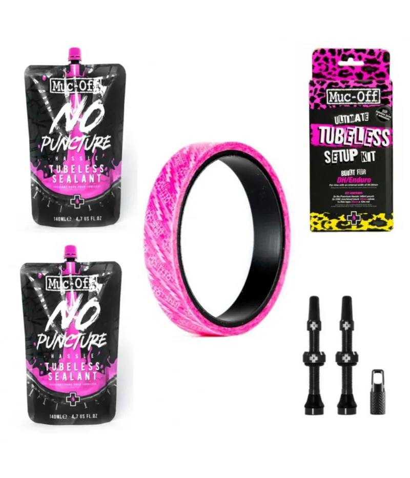 Muc-Off Ultimate Tubeless Setup Kit DH/Enduro 44mm Valves 30mm Tape-1