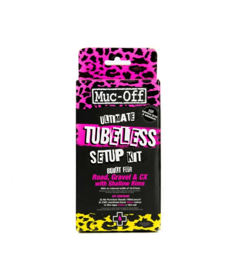 Muc-Off Ultimate Tubeless Setup Kit - Road 44mm Valves 21mm Tape-1
