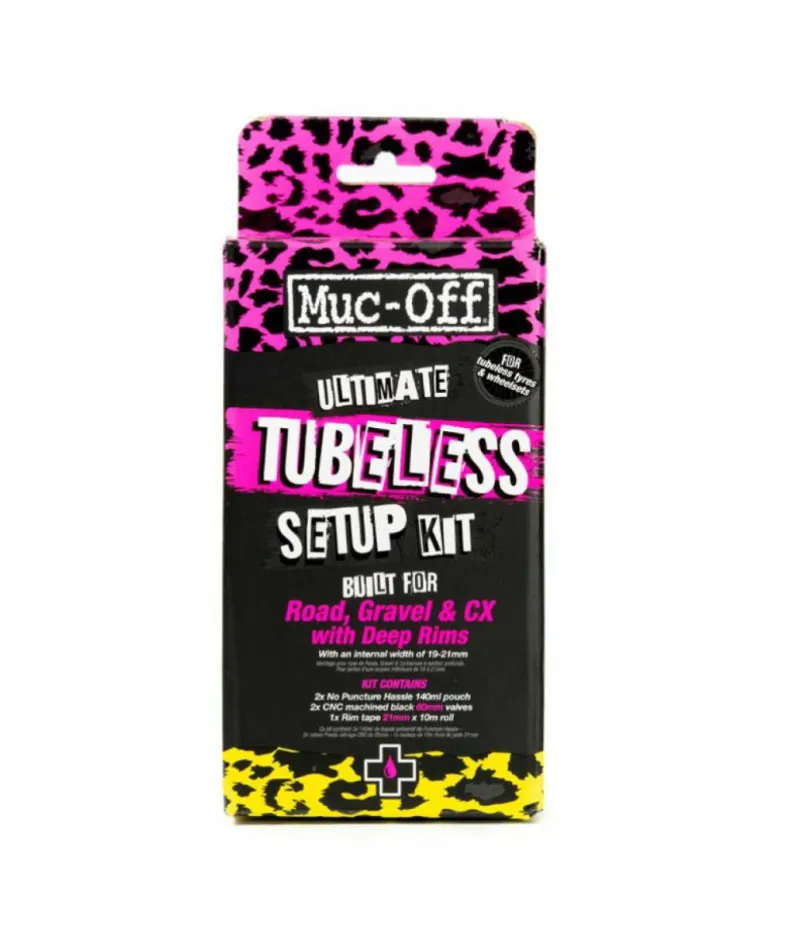 Muc-Off Ultimate Tubeless Setup Kit - Road 60mm Valves 21mm Tape-1