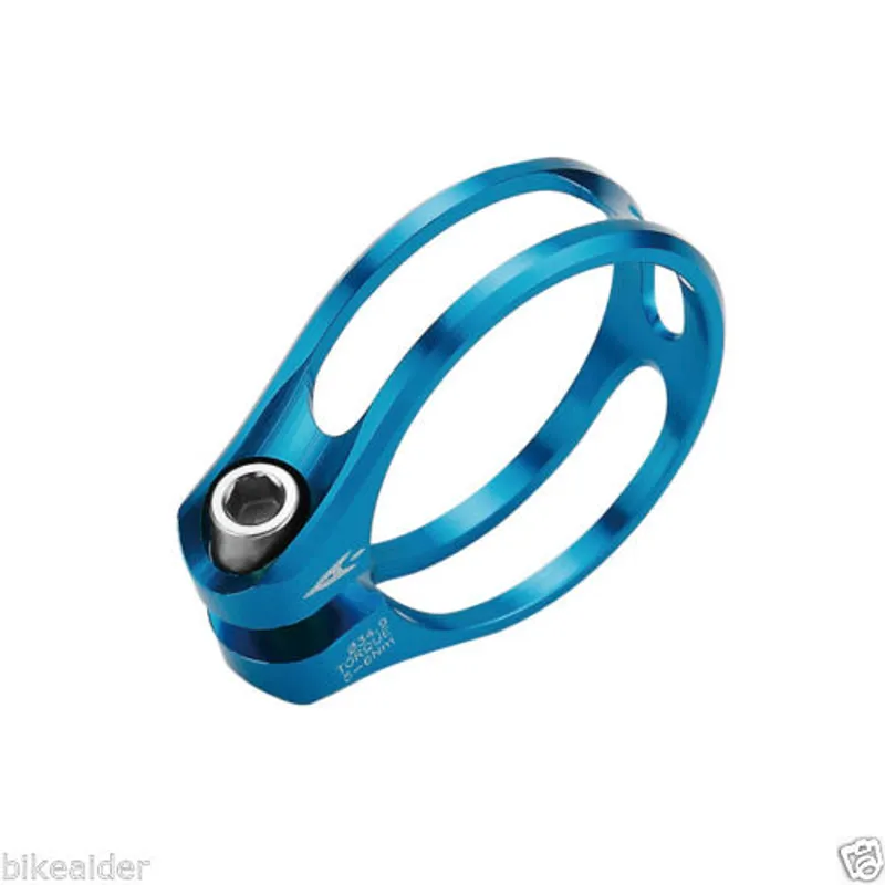 Aerozine CNC 7075 Seat Clamp With Ti Bolt-Blue-31.8