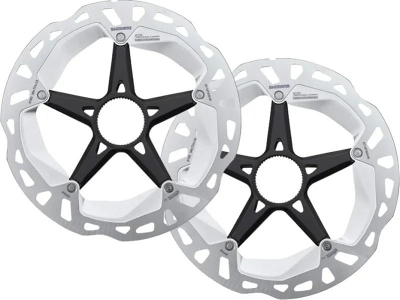 Shimano Rotor Pair RTMT800 External C/Lock 180mm Silver centre lock Pair