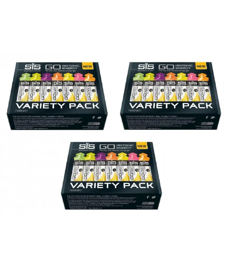Science In Sport 21 SiS Gels Go Isotonic Energy Gel Variety Pack Bundle