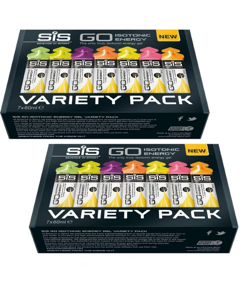 Science In Sport 14 Gels - SiS Go Isotonic Energy Gel Variety Pack Bundle