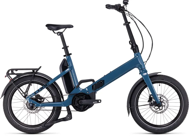 Cube Fold Hybrid 500 Electric Bike in Dark Blue/Black