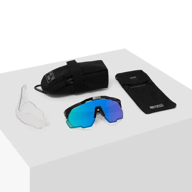 Scicon Sports Aeroshade Kunken Multimirror Sunglasses in Blue/Black-5