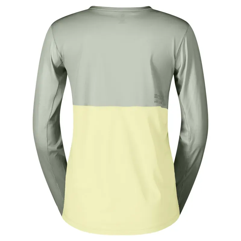 Scott Endurance Tech LS Women's Tee in Spray Grey/Pastel Yellow-1