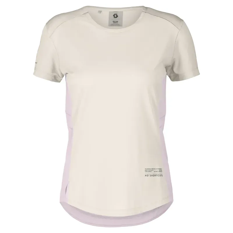 Scott Endurance Tech SS Women's Tee in Cotton White/Bliss Pink