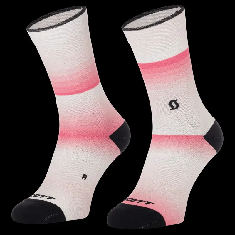 Scott Gradient Stripes Crew Sock in Digital Pink/White