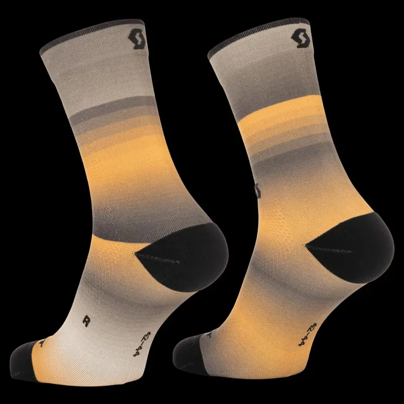 Scott Gradient Stripes Crew Sock in Toast Beige/Gleam Orange-1