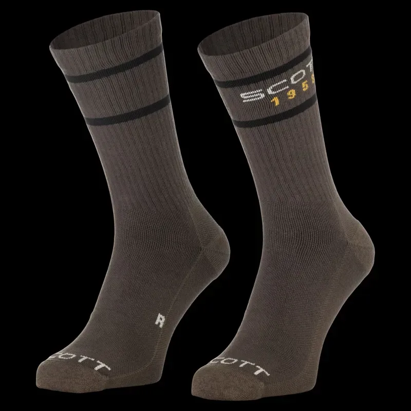 Scott Retro Casual Crew Sock Pack in Wood Grey