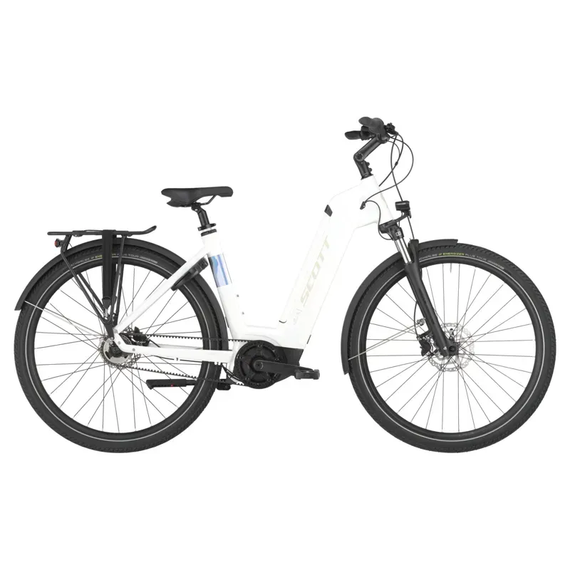 Scott Sub 40 Belt Wave E-Bike in Bianco White