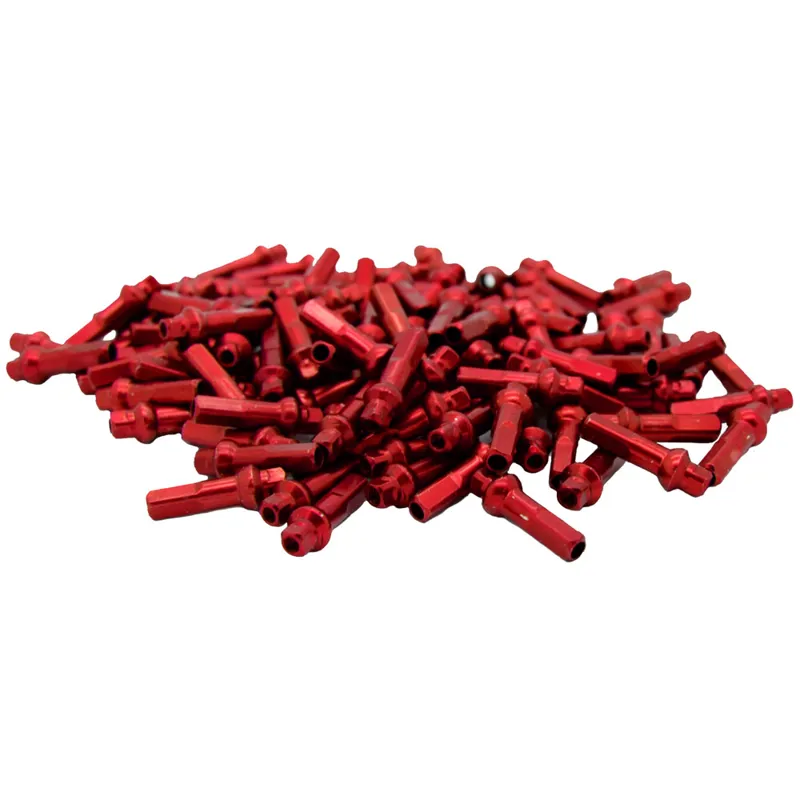 Sapim Double Square Aluminium Nipples in Red