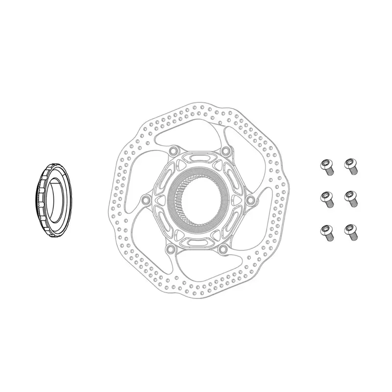 Sram Spare - Hub Centerlock Rotor Disc Lockring Black Sram Logo 