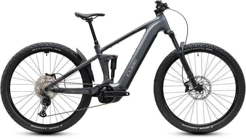 Cube Stereo Hybrid ONE22 Pro 800 eMountain Bike in Slab Grey/Chrome