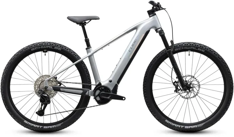 Cube Reaction Hybrid SLX 800 eMountain Bike in Platinum/Reflex