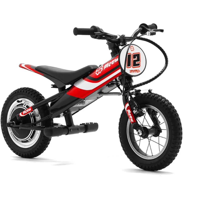 DRC Yotsuba 12inch Red/Blue Decal Black Kids Electric Balance Bike