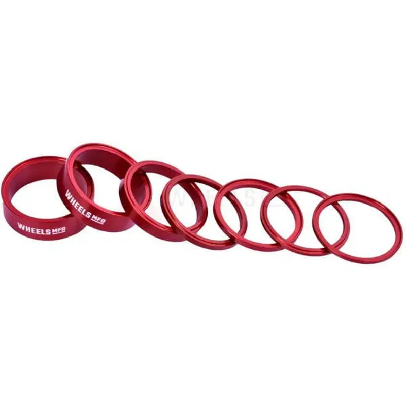 Wheels Manufacturing StackRight Headset Spacer Kit in Red