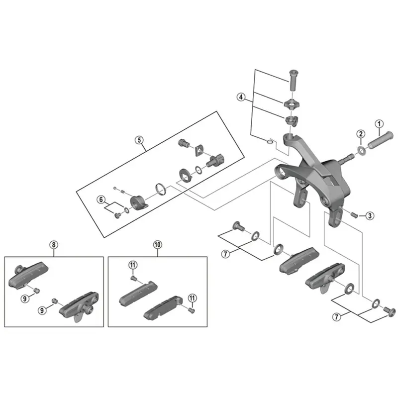 Shimano R55C4 R9200 Brk Shoe Calliper BK PR Black one size-1