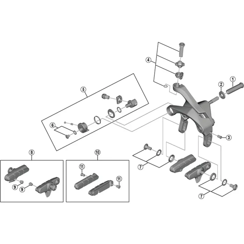 BRBX R55C4 R8000 Brk Shoe Calliper BK PR Black one size-1